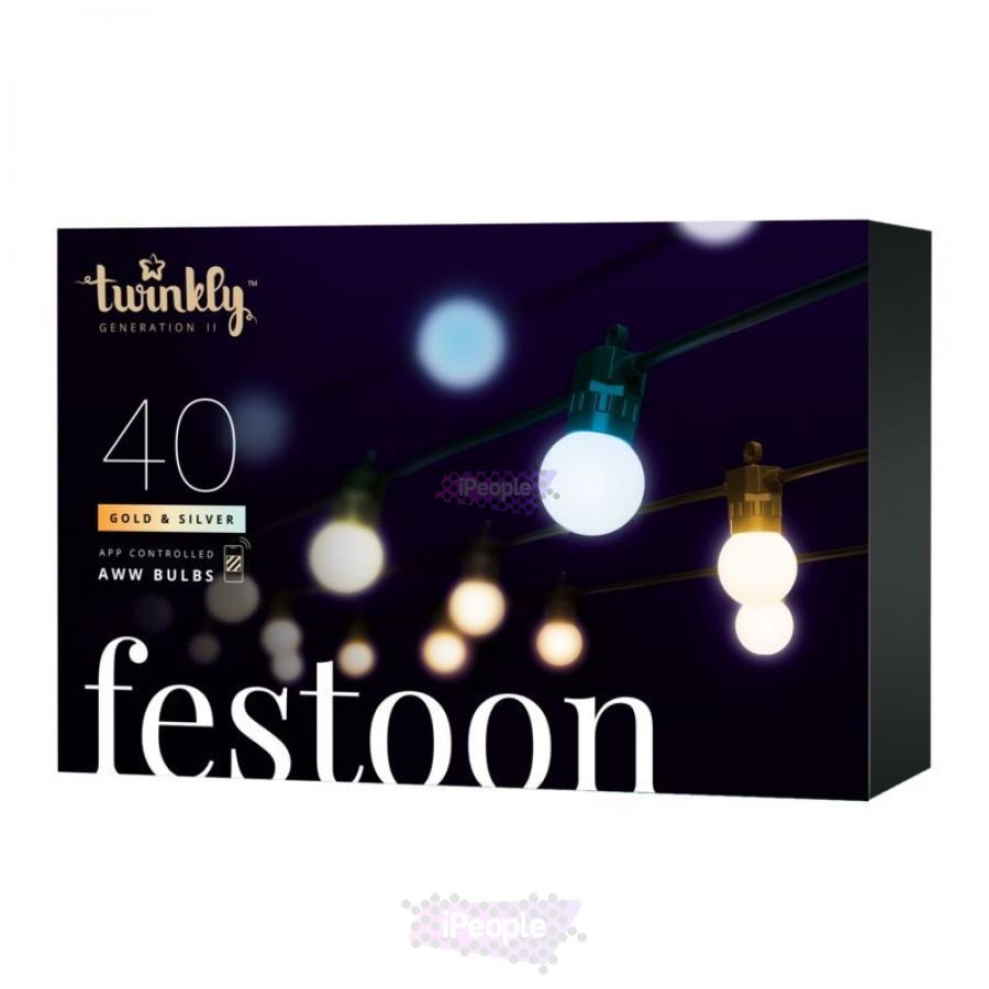 Фото Купить Умные светильники Twinkly Festoon 40 AWW Bulbs Gold & Silver (TWF040GOP-BEU) по низкой цене в Москве