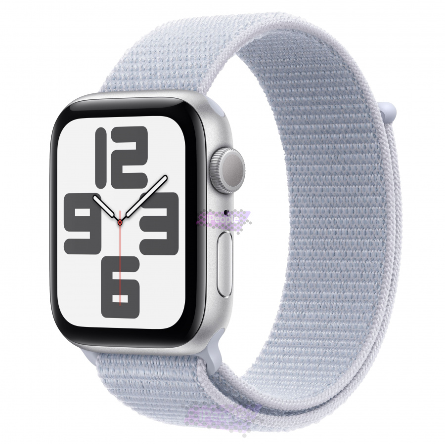 Фото Купить Apple Watch SE (2024) <br>44 мм Корпус из алюминия «Silver» Спортивная петля «Blue Cloud» по низкой цене в Москве