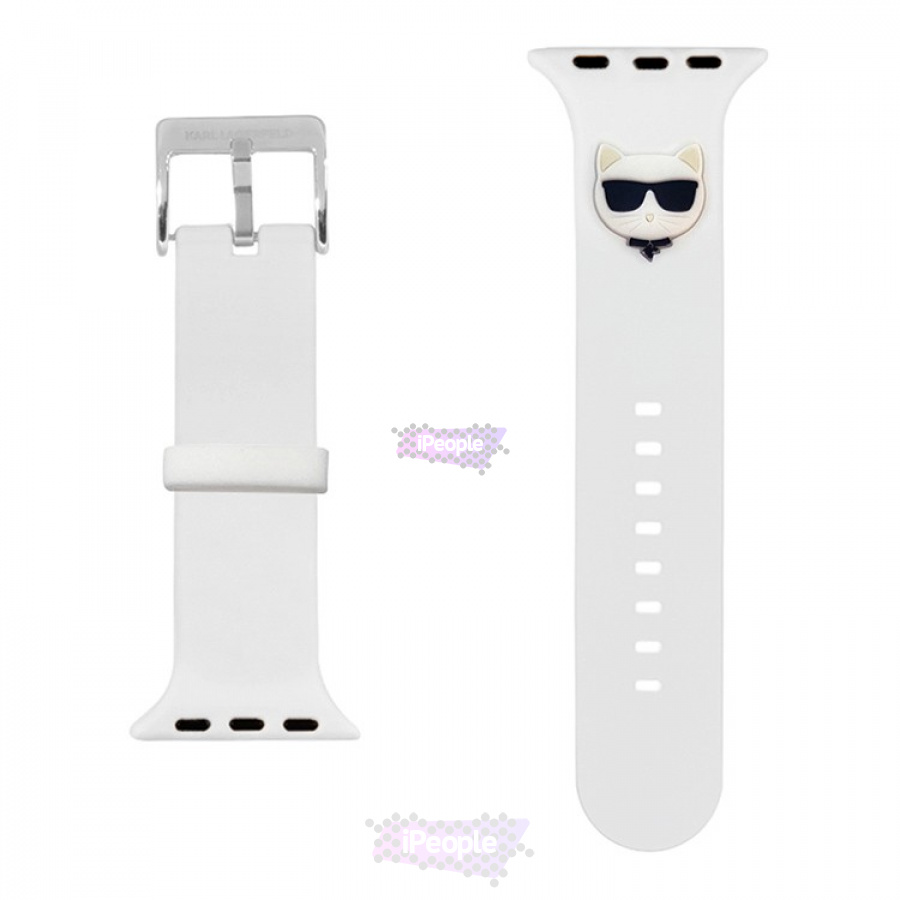 Фото Купить Ремешок Karl Lagerfeld Silicone для Apple Watch 44 / 45 / 46 мм (Белый) по низкой цене в Москве