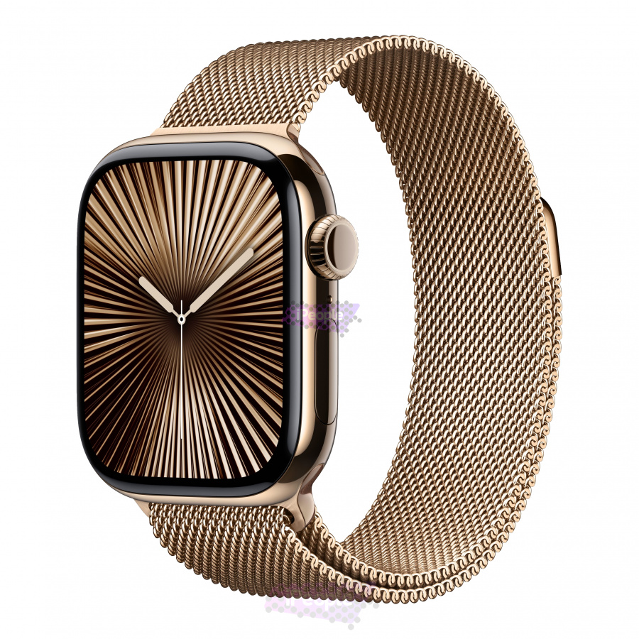 Фото Купить Apple Watch Series 10 <br>42 мм Titanium «Gold» with Milanese Loop с функцией GPS + Cellular по низкой цене в Москве