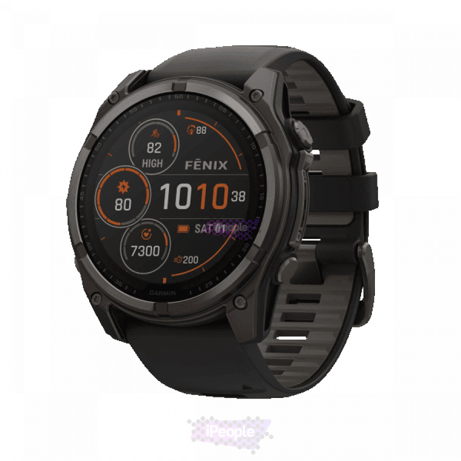 Фото Купить Умные часы Garmin Fenix 8 Solar 51мм, Sapphire, Carbon grey DLC titanium with Black/pebble grey silicone band (010 - 02907 - 11) по низкой цене в Москве
