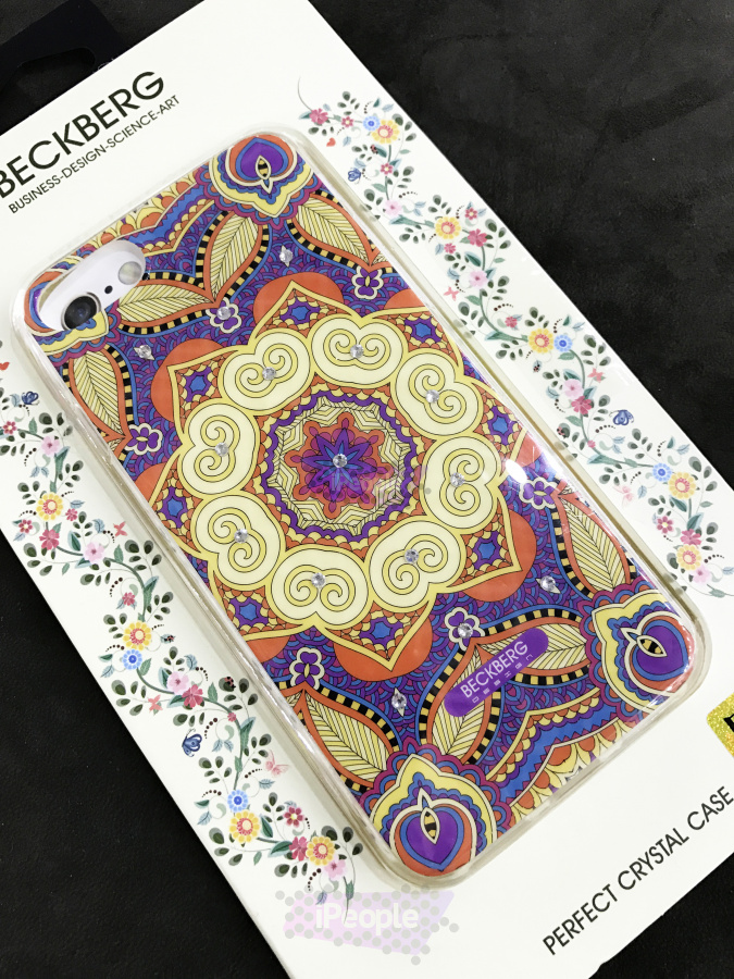 Фото Чехол Beckberg с рисунком и стразами для iPhone 8 / 7, Разноцветный