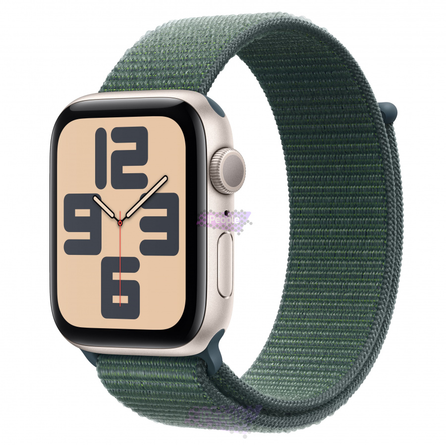 Фото Купить Apple Watch SE (2024) <br>44 мм Корпус из алюминия «Starlight» Спортивная петля «Lake Green» по низкой цене в Москве
