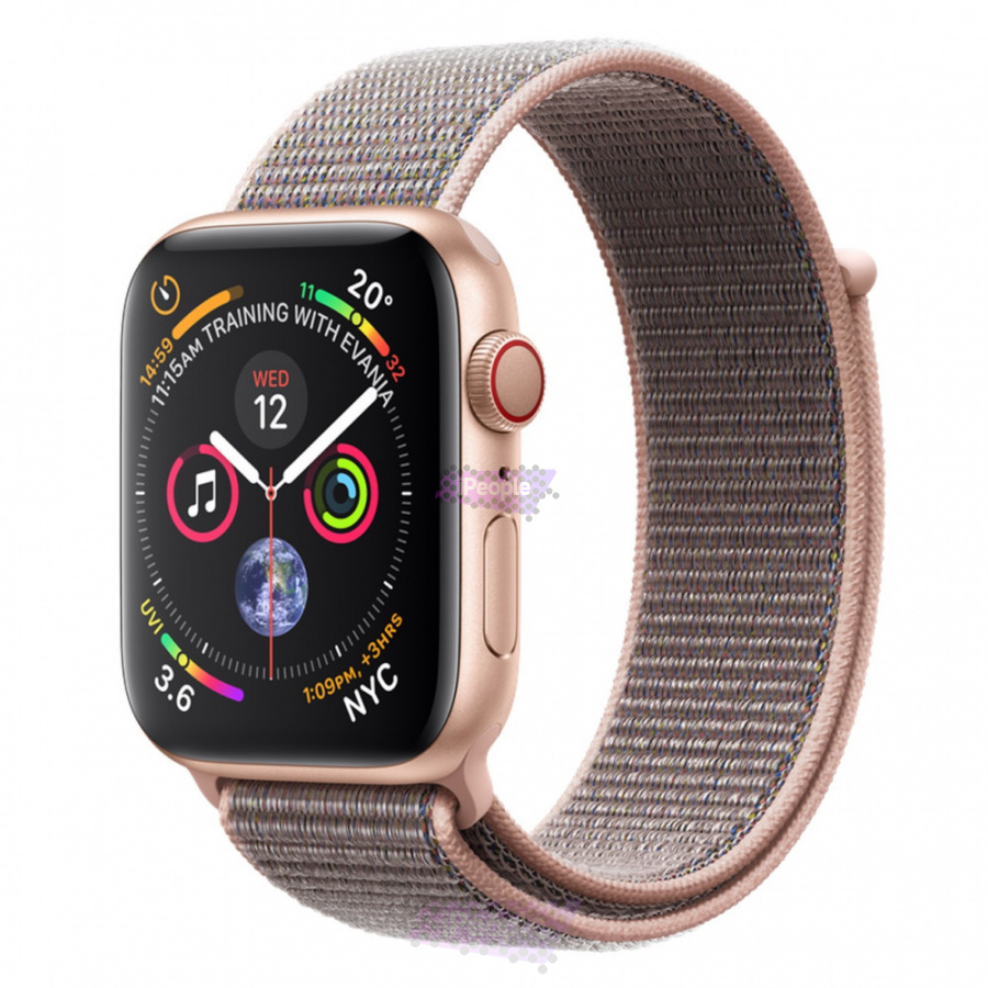 Фото Купить Apple Watch Series 4 () GPS + Cellular 44mm Gold Aluminum Case with Pink Sport Loop по низкой цене в Москве