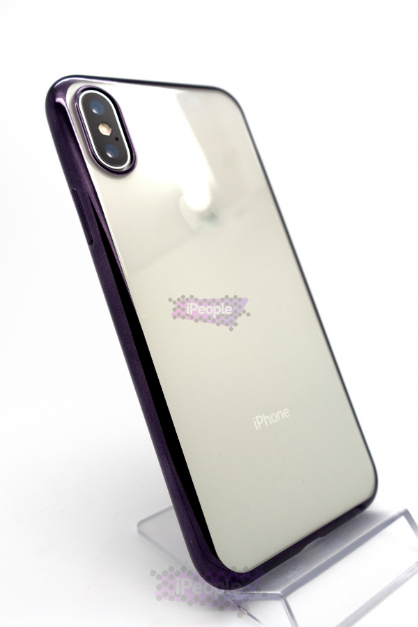 Фото Прозрачный чехол с цветной рамкой для iPhone X, Space Gray