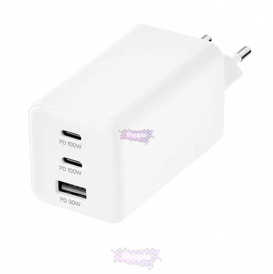 Фото Купить Сетевое зарядное устройство uBear Bridge Wall Charger 100W 2-USB-C + USB-A (Белый) по низкой цене в Москве