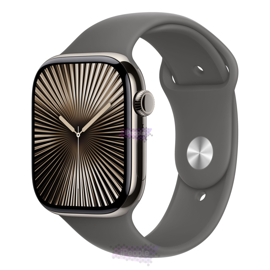 Фото Купить Apple Watch Series 10 <br>46 мм Titanium «Natural» Спортивный ремешок M/L «Stone Gray» GPS + Cellular по низкой цене в Москве
