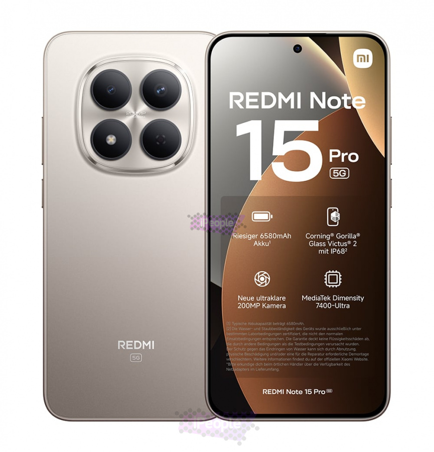 Фото Купить Смартфон Xiaomi Redmi Note 15 Pro 5G 8Gb/512Gb (Titanium) Nano-Sim + Nano-Sim по низкой цене в Москве