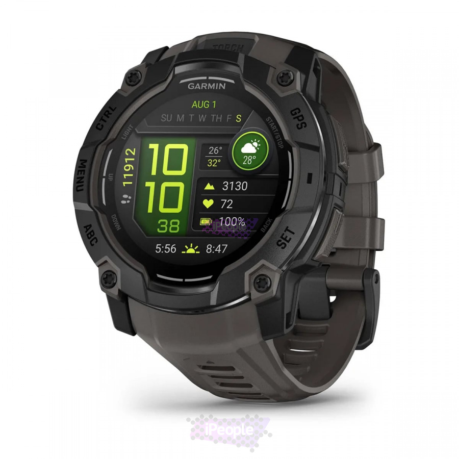 Фото Купить Умные часы Garmin Instinct 3 Amoled 50mm, Black with Charcoal Band (010-03020-00) по низкой цене в Москве