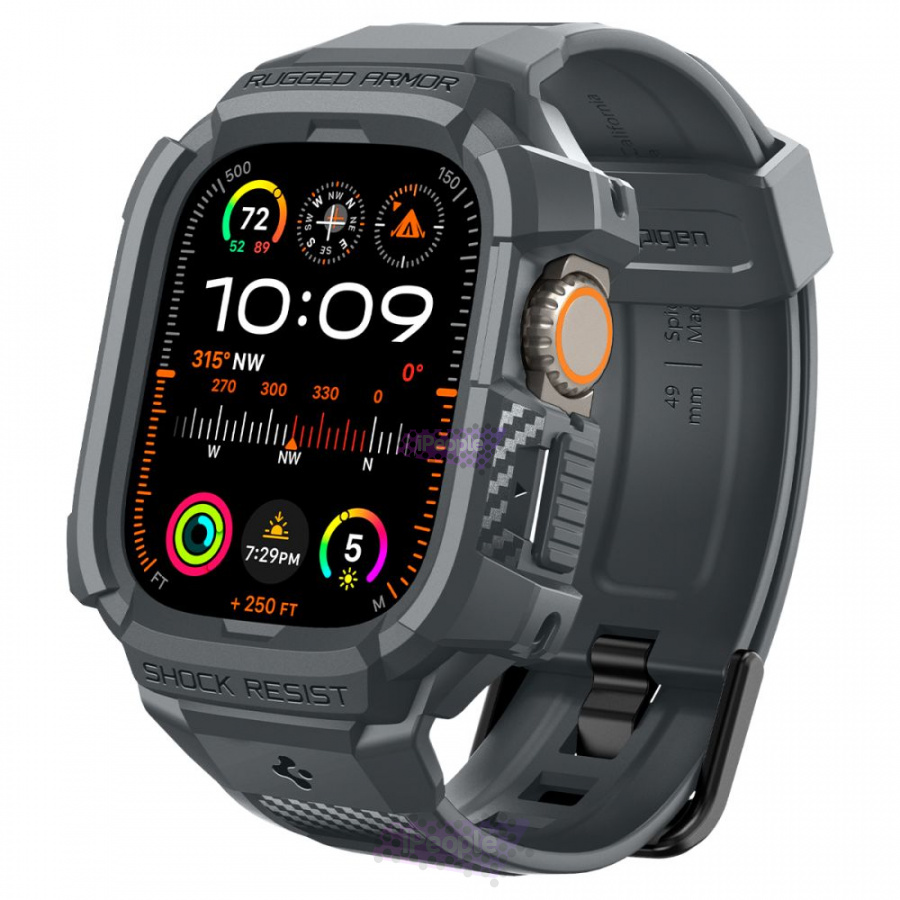 Фото Купить Ремешок-чехол Spigen Rugged Armor Pro для Apple Watch Ultra (Серый) по низкой цене в Москве