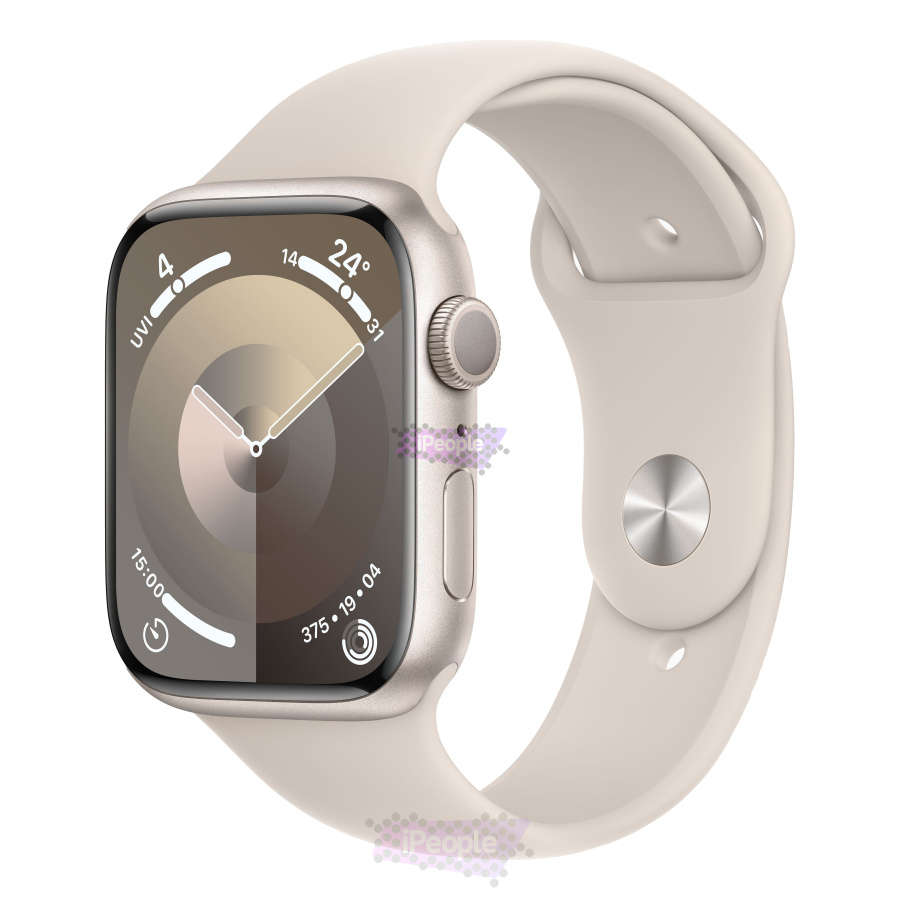 Фото Купить Apple Watch Series 9 (MR973) <br>45 мм Корпус из алюминия «Starlight» Спортивный ремешок M/L по низкой цене в Москве