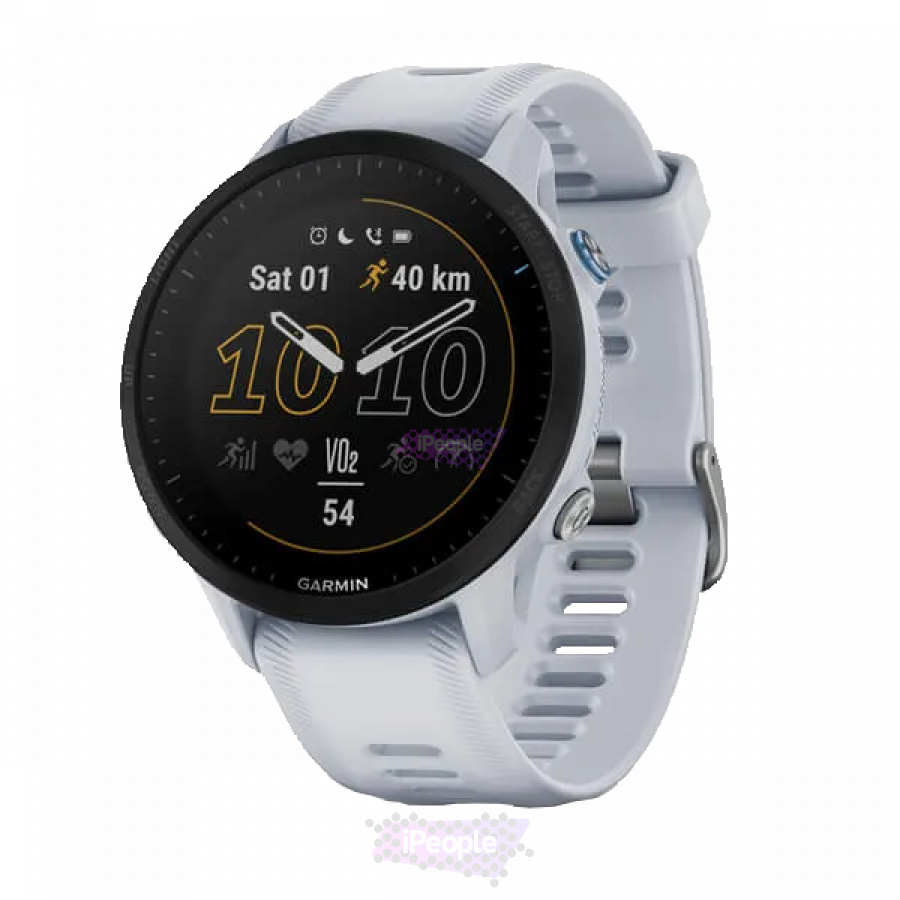 Фото Купить Умные часы Garmin Forerunner 955 с белым ремешком по низкой цене в Москве