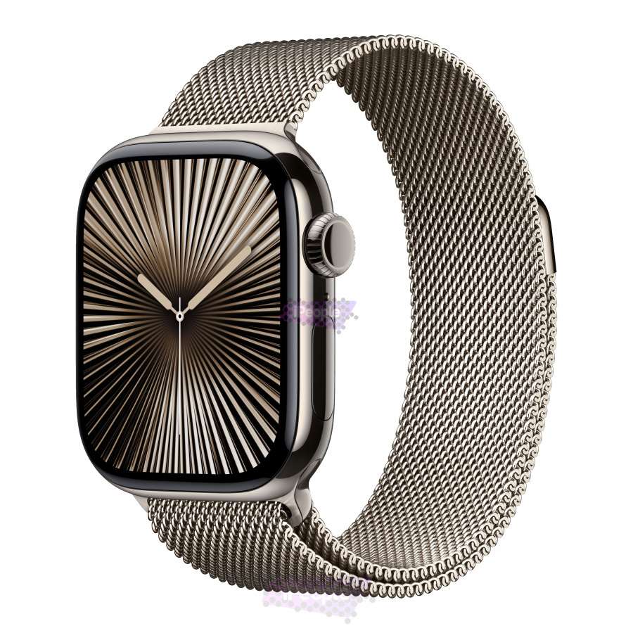 Фото Купить Apple Watch Series 10 <br>42 мм Titanium «Natural» with Milanese Loop с функцией GPS + Cellular по низкой цене в Москве