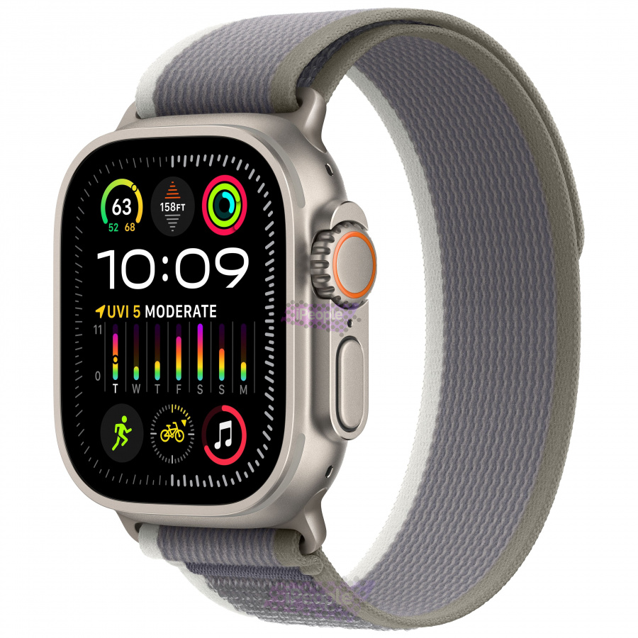 Фото Купить Apple Watch Ultra 2 <br>49 мм Titanium Case with Green/Gray Trail Loop M/L по низкой цене в Москве