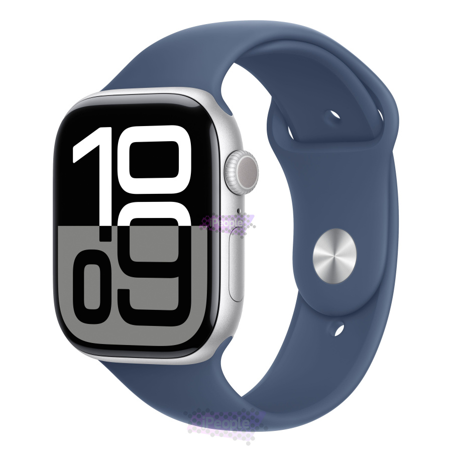 Фото Купить Apple Watch Series 10 <br>46 мм Корпус из алюминия «Silver» Спортивный ремешок S/M «Denim» по низкой цене в Москве