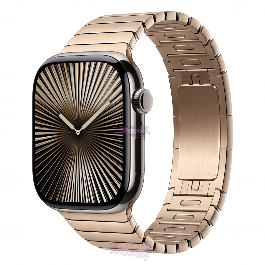 Фото Купить Apple Watch Series 10 <br>46 мм Titanium «Natural» with Link Bracelet «Gold» с функцией GPS + Cellular по низкой цене в Москве