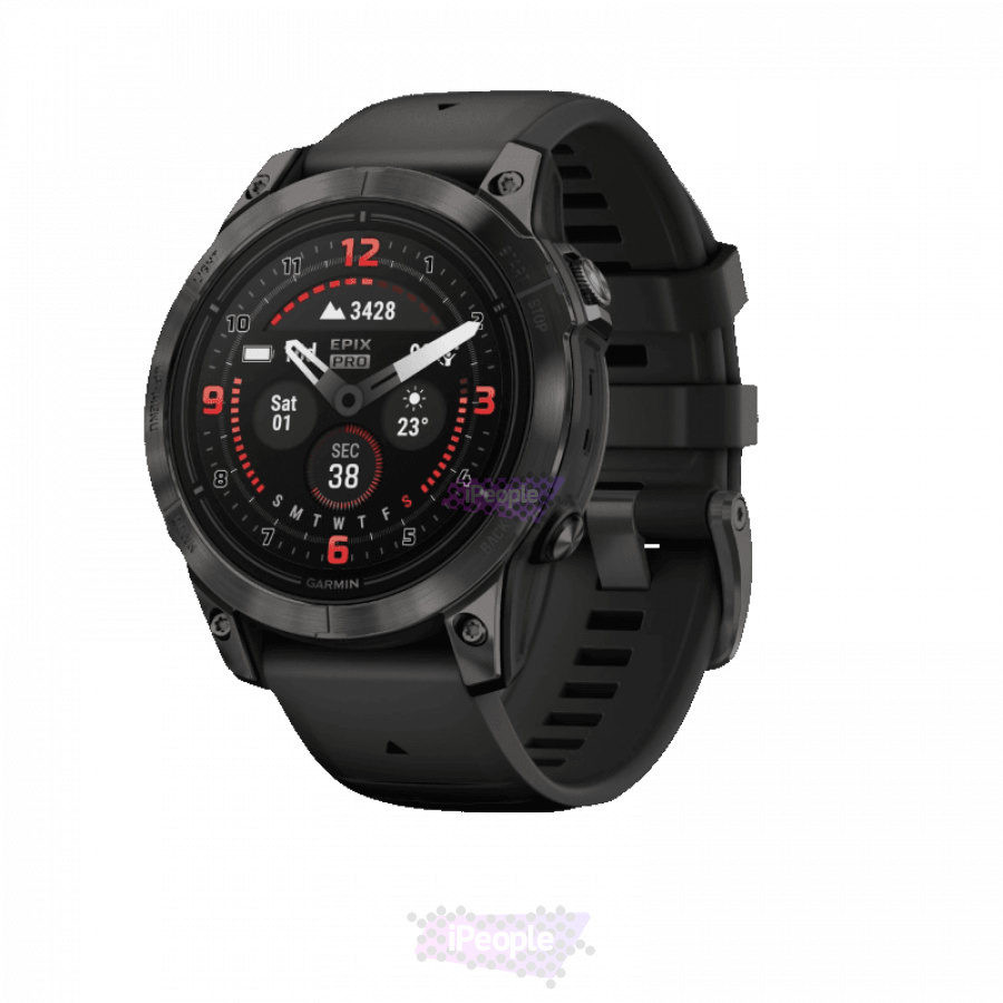 Фото Купить Умные часы Garmin Epix Pro 2 Sapphire 47 мм, титановый, угольно-серый DLC, черный ремешок (010-02803-11) по низкой цене в Москве