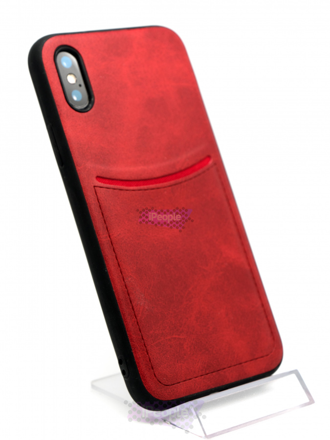 Фото Чехол iLevel с кармашком для карточки для iPhone XS / X, Красный