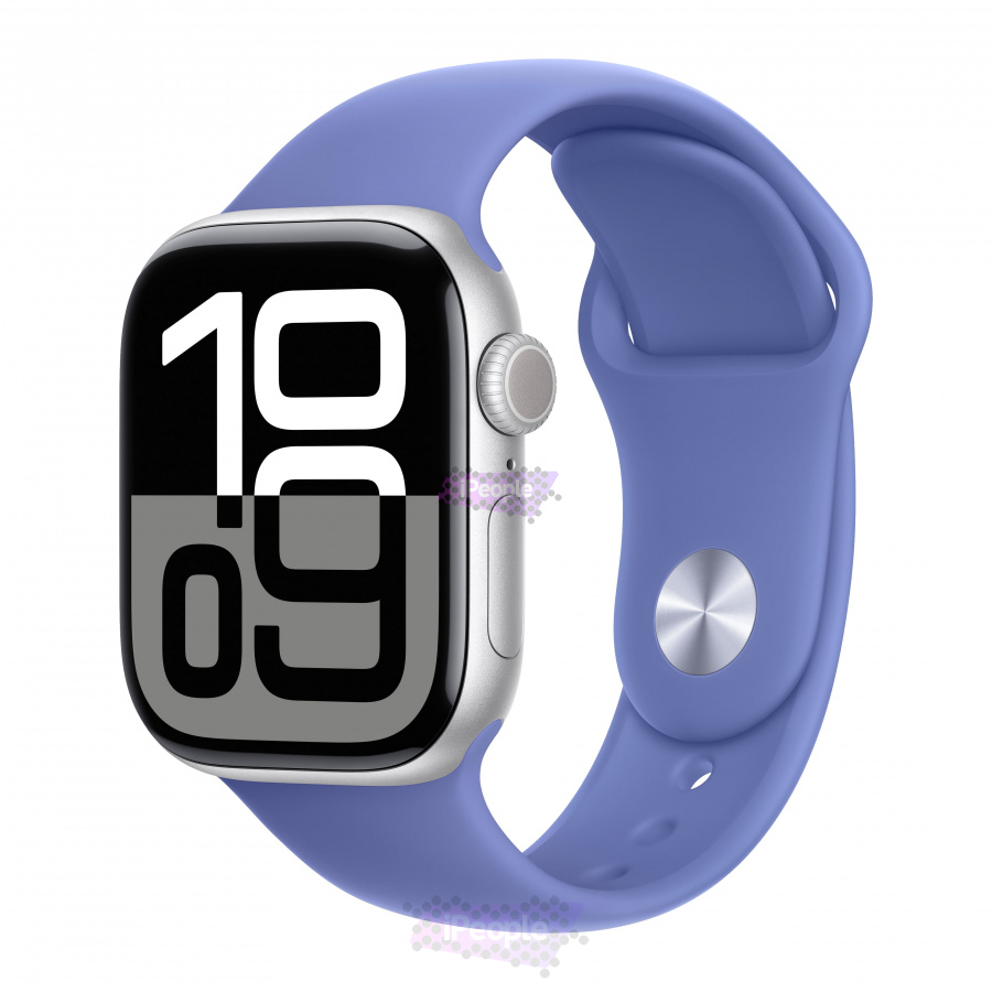 Фото Купить Apple Watch Series 10 <br>42 мм Корпус из алюминия «Silver» Спортивный ремешок S/M «Periwinkle» по низкой цене в Москве