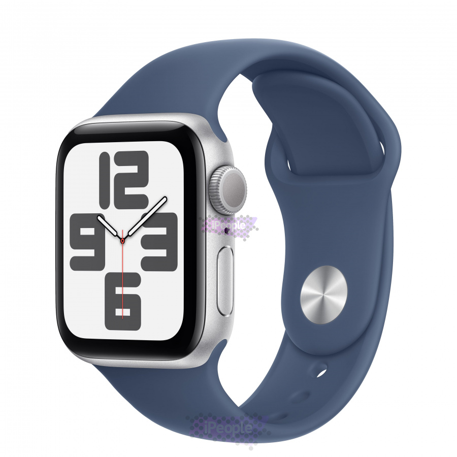 Фото Купить Apple Watch SE (2024) <br>40 мм Корпус из алюминия «Silver» Спортивный ремешок S/M «Denim» по низкой цене в Москве