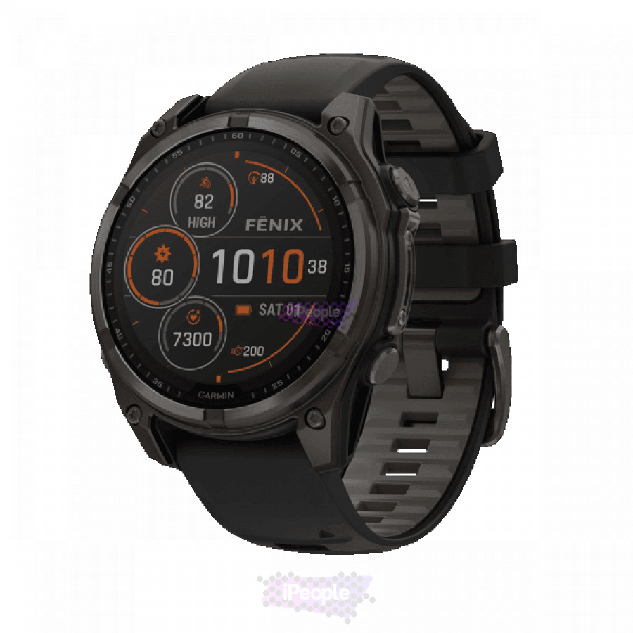 Фото Купить Умные часы Garmin Fenix 8 Solar 47мм, Sapphire, Carbon grey DLC titanium with Black/pebble grey silicone band (010-02906-11) по низкой цене в Москве