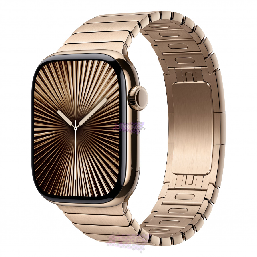 Фото Купить Apple Watch Series 10 <br>46 мм Titanium «Gold» with Link Bracelet «Gold» с функцией GPS + Cellular по низкой цене в Москве