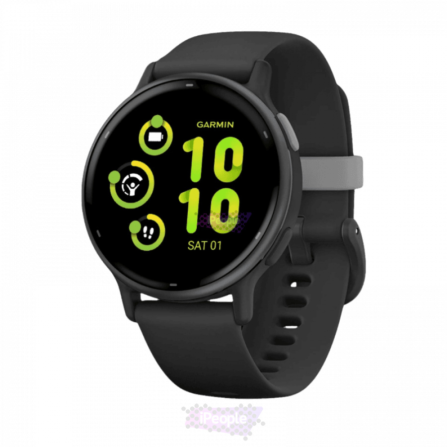 Фото Купить Умные часы Garmin Vivoactive 5 черные с серым безелем и силиконовым ремешком (010-02862-10) по низкой цене в Москве