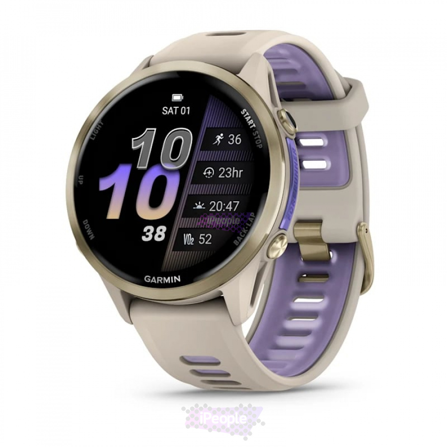 Фото Купить Умные часы Garmin Forerunner 970 Soft gold titanium with translucent indigo band (010-02969-12) по низкой цене в Москве