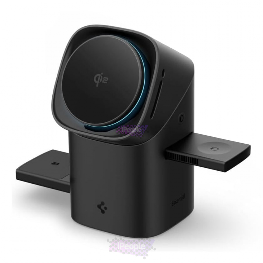 Фото Купить Беспроводная зарядка Spigen Essential Qi2 3-in-1 (Чёрный) по низкой цене в Москве