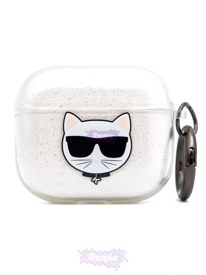 Фото Купить Чехол Karl Lagerfeld для AirPods 3 с карабином (Прозрачный) по низкой цене в Москве
