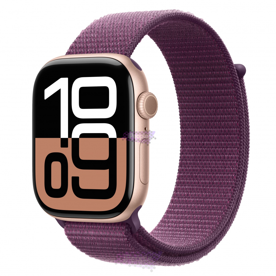 Фото Купить Apple Watch Series 10 <br>46 мм Корпус из алюминия «Rose Gold» Спортивная петля «Plum» по низкой цене в Москве