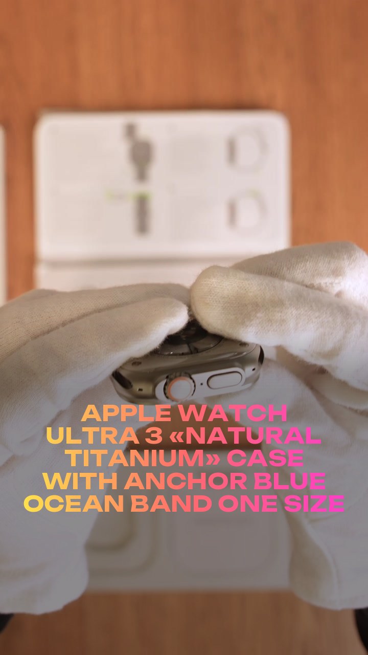 Apple Watch Ultra 3 49 мм «Natural Titanium» Case with Anchor Blue Ocean Band One Size