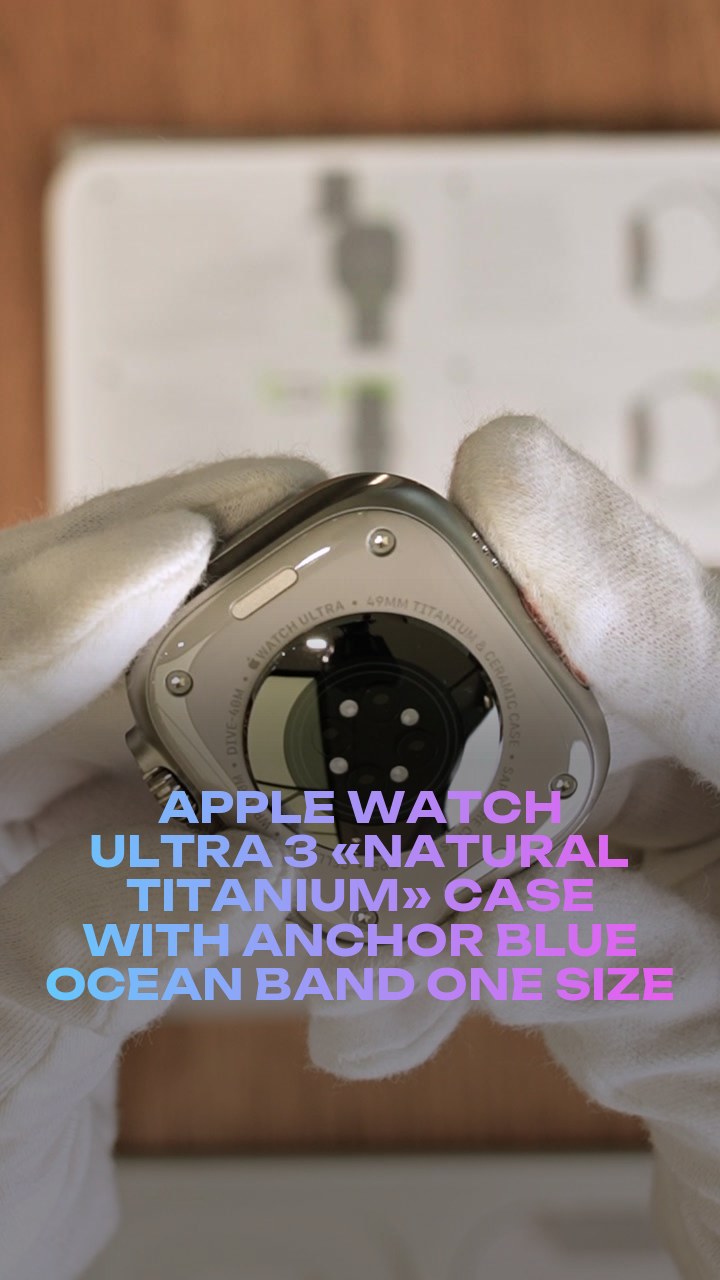 Apple Watch Ultra 3 49 мм «Natural Titanium» Case with Anchor Blue Ocean Band One Size