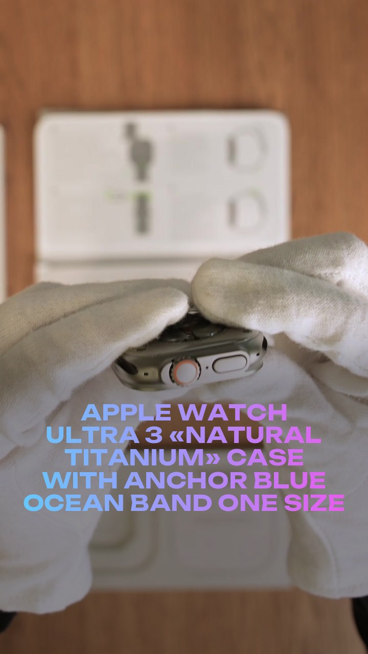 Apple Watch Ultra 3 49 мм «Natural Titanium» Case with Anchor Blue Ocean Band One Size