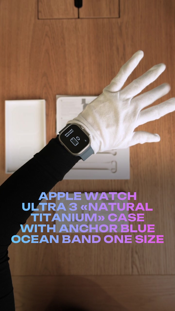 Apple Watch Ultra 3 49 мм «Natural Titanium» Case with Anchor Blue Ocean Band One Size