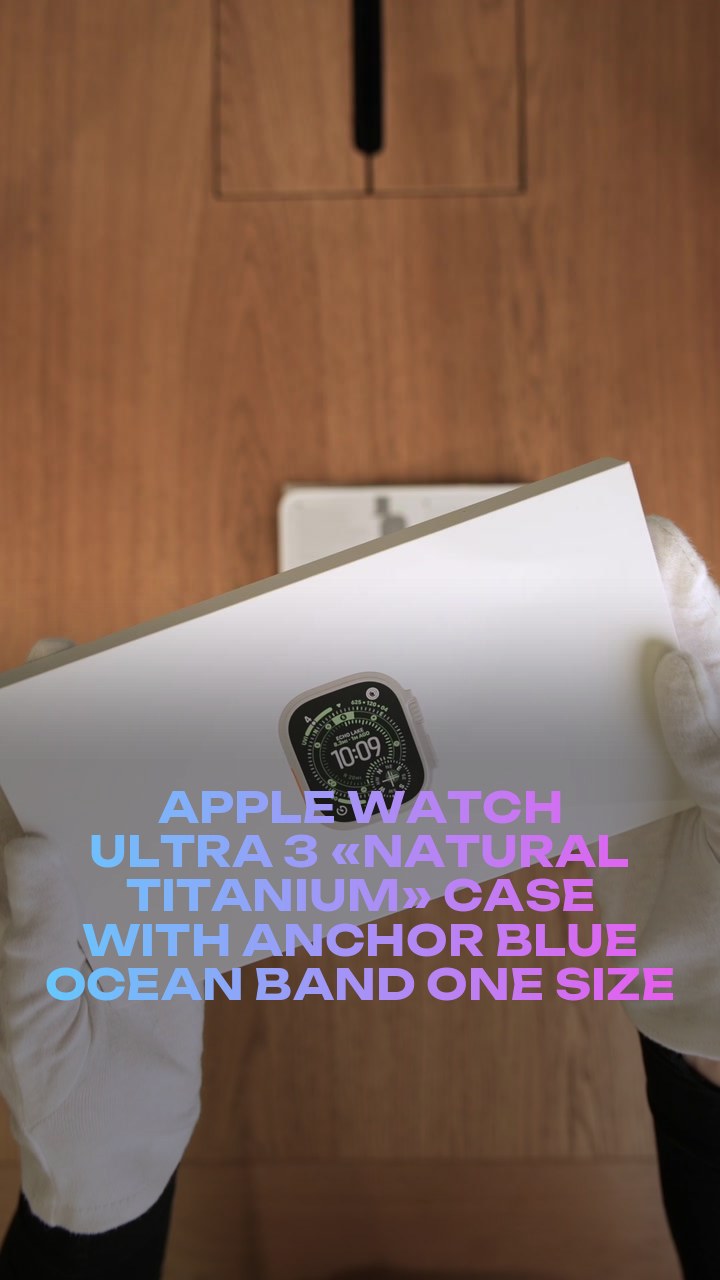 Apple Watch Ultra 3 49 мм «Natural Titanium» Case with Anchor Blue Ocean Band One Size