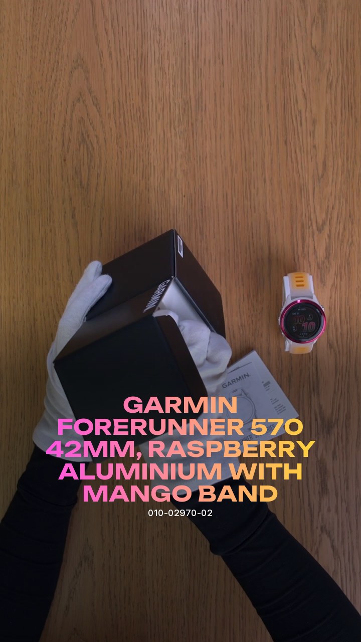 Умные часы Garmin Forerunner 570 42mm, Raspberry Aluminium with Mango Band (010-02970-02)