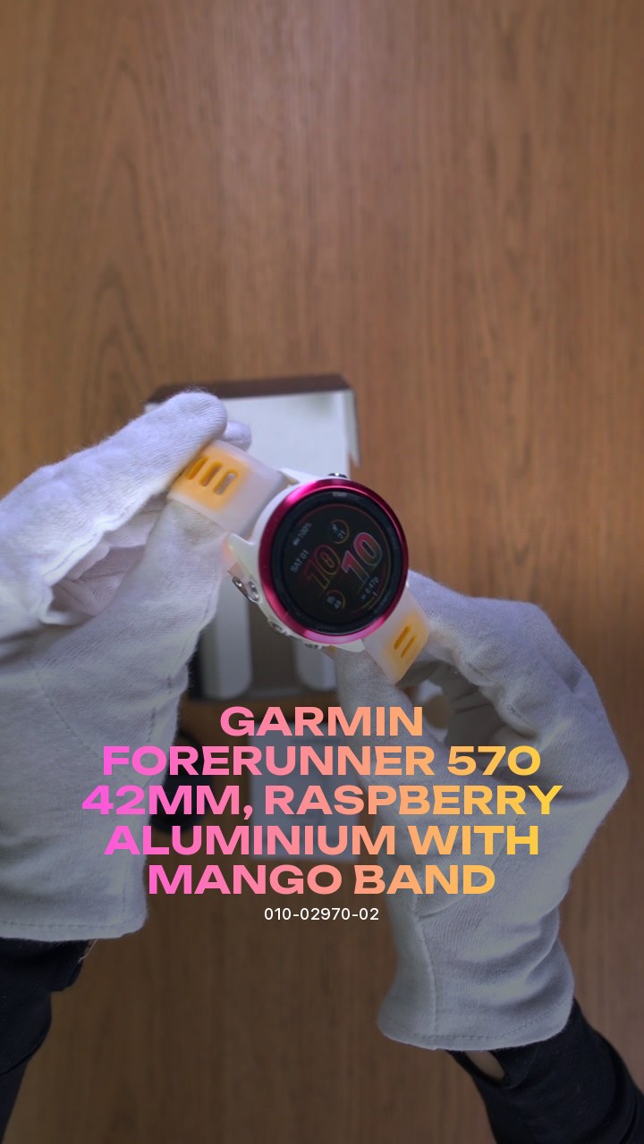 Умные часы Garmin Forerunner 570 42mm, Raspberry Aluminium with Mango Band (010-02970-02)